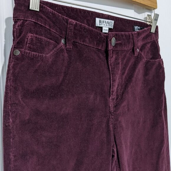 Copy - Buffalo burgundy corduroy mid rise pants velvet pants 10 x 32 A3 - Picture 3 of 11